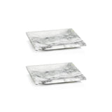 Zodax 6" x 6" Pordenone Marble Trays, Set of 2