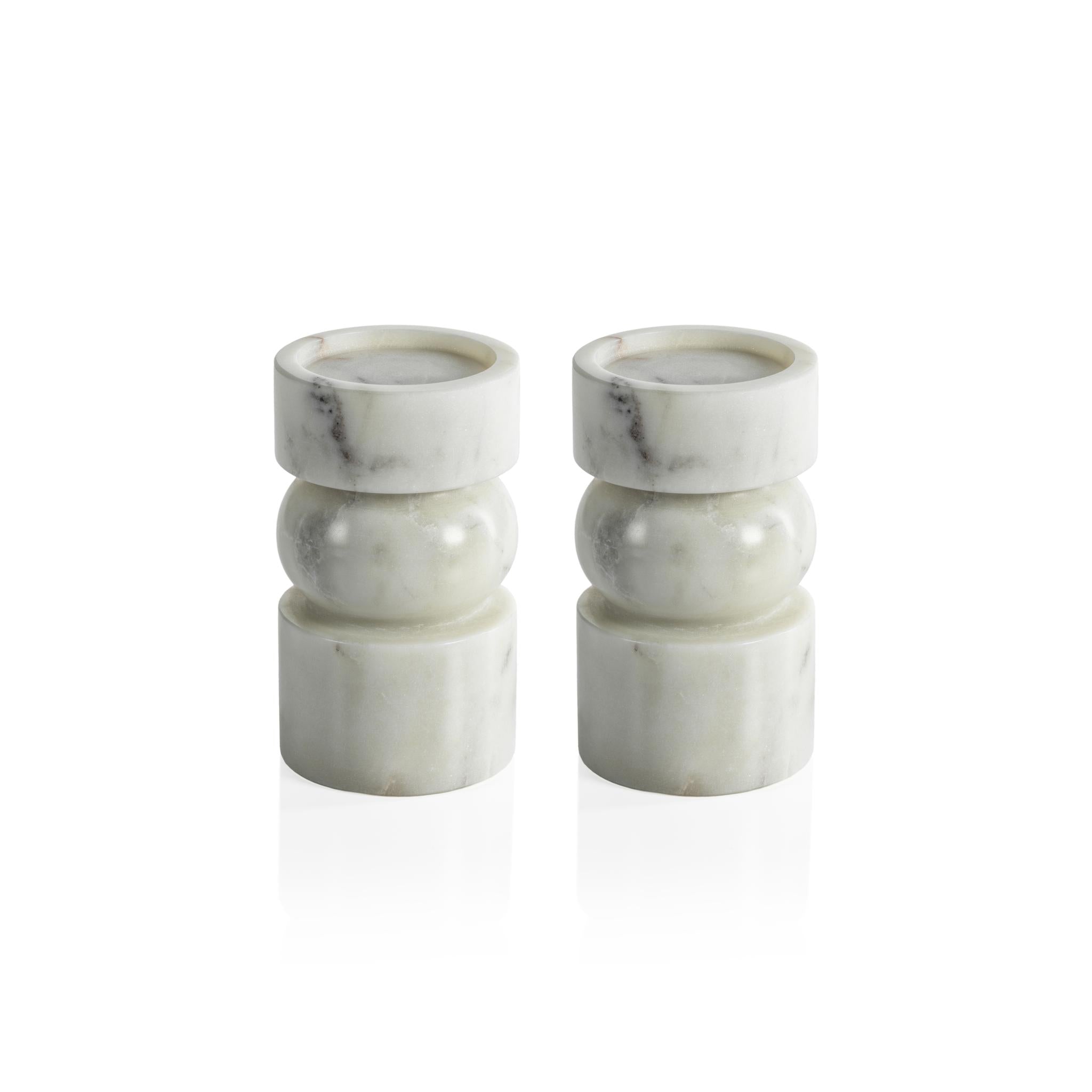 Zodax Marrakesh Marble Pillar Candle Holders