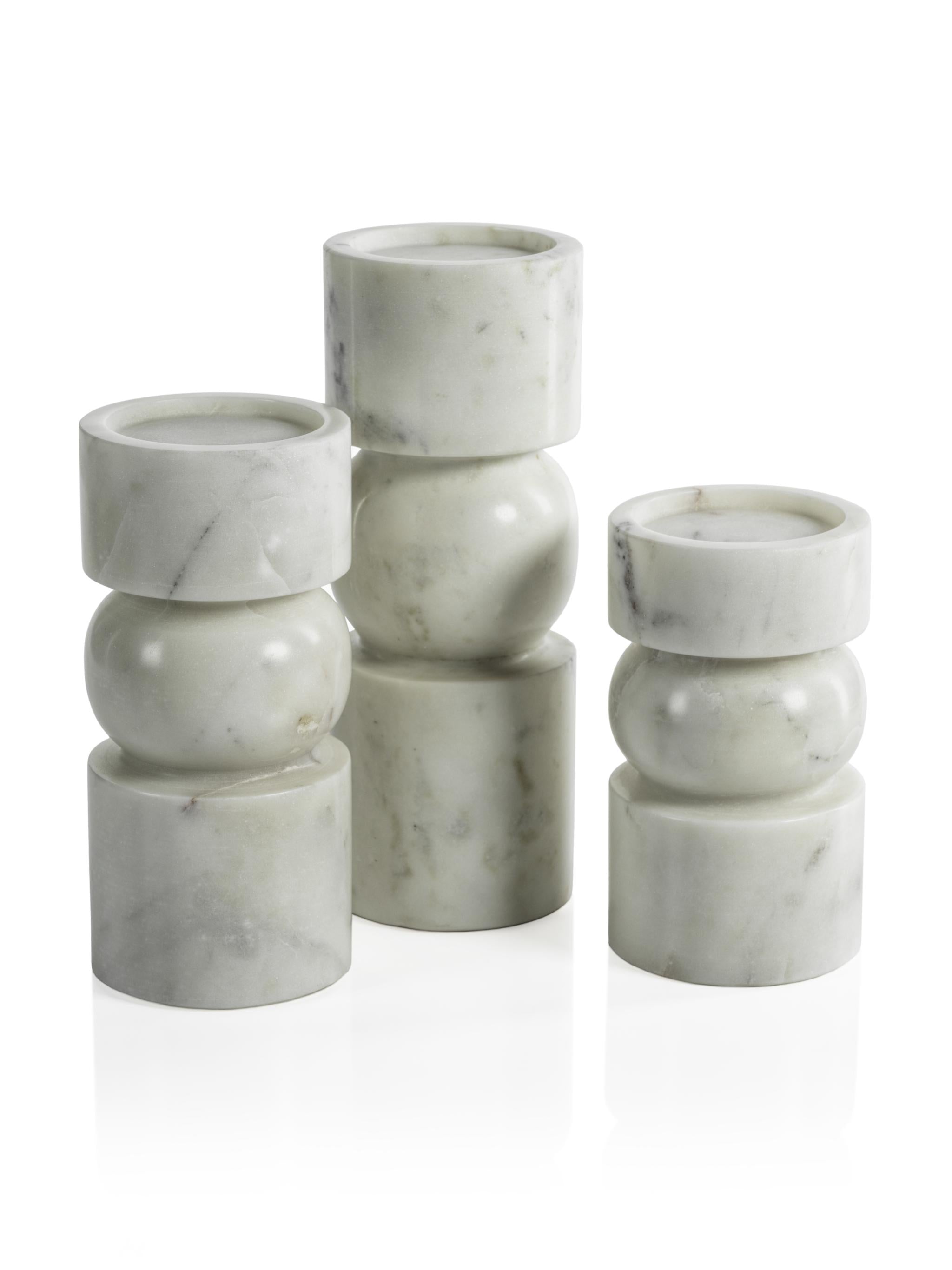 Zodax Marrakesh Marble Candle Holders - Thumbnail 2