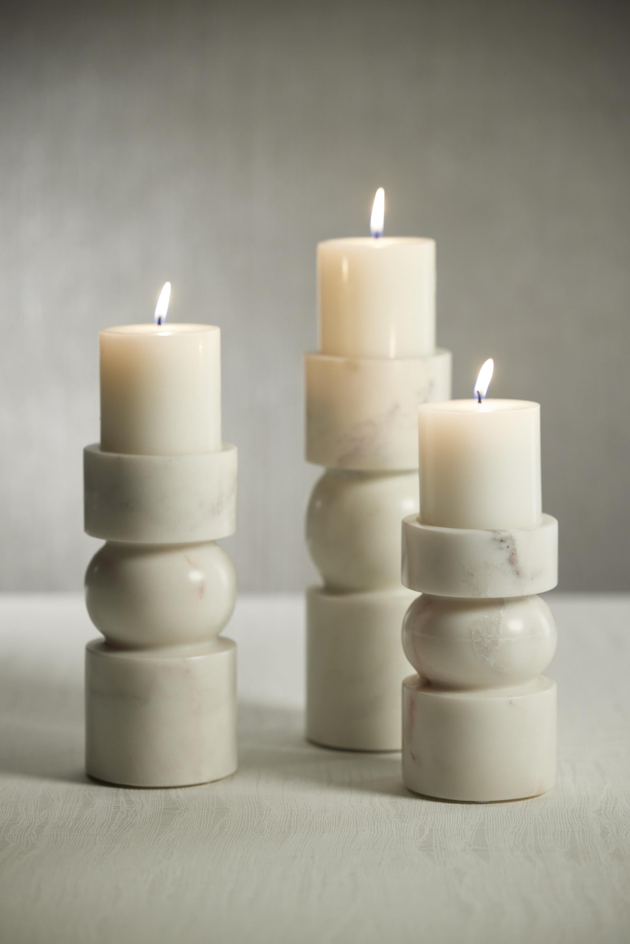 Zodax Marrakesh Marble Pillar Candle Holders - Thumbnail 5