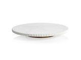 Zodax Caserta Ribbed Finish White Marble Lazy Susan