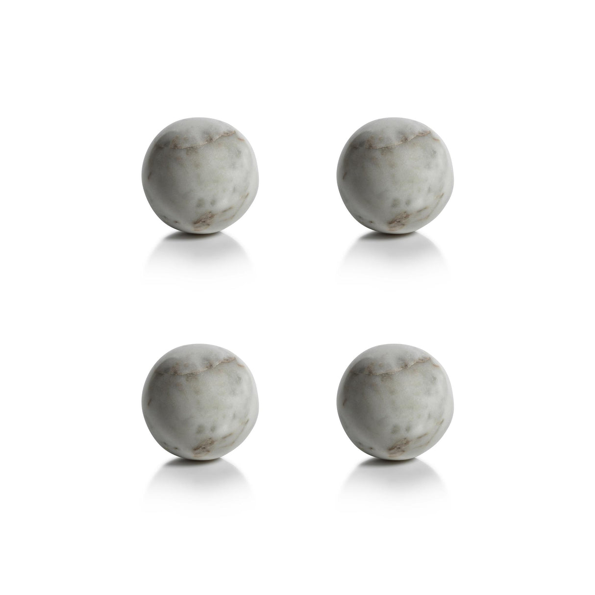 Zodax 3" Monza White Marble Fill Decorative Balls, Set of 4