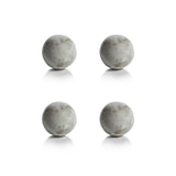 Zodax 3" Monza White Marble Fill Decorative Balls, Set of 4