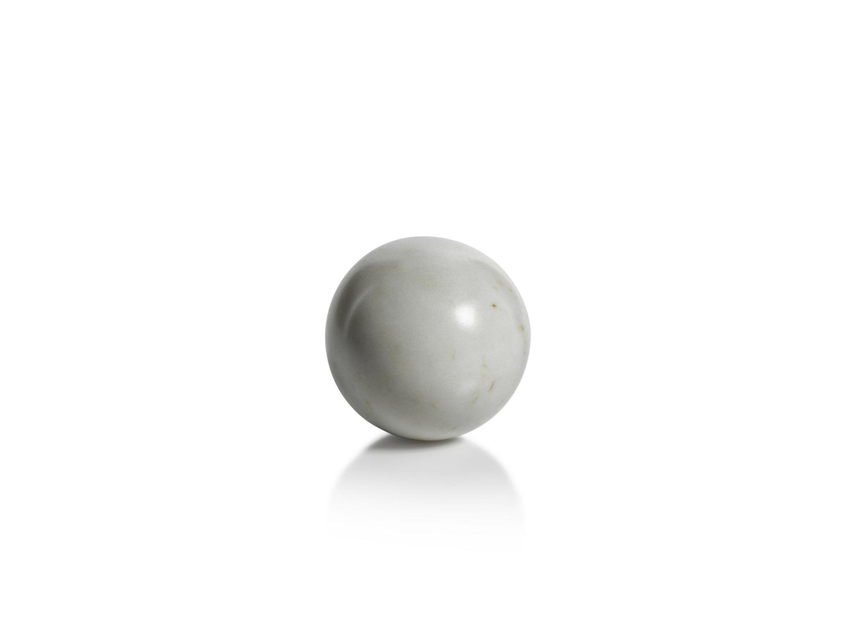 Zodax 3.5" Monza White Marble Fill Decorative Balls, Set of 4