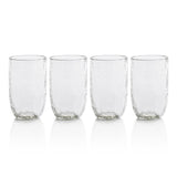 Zodax Pimlico Hammered Highball Glasses, Set of 4