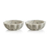 Zodax Rimini Scalloped Marble Condiment Bowls, Set of 2