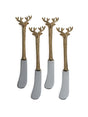 Zodax Peura Stag's Head  Butter Knives, Set of 4