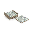 Zodax Manado 4-Piece Bone Coaster Set with Brass Tray