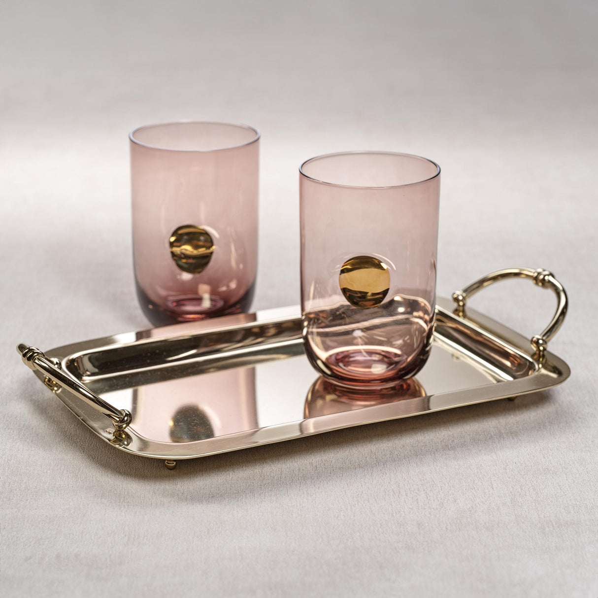 Zodax Small Gold Manetta Polished Steel and Brass Tray
