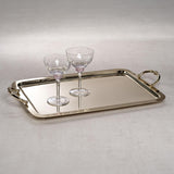 Zodax Large Gold Manetta Polished Steel and Brass Tray