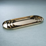 Zodax X-Large Gold Perpignan Versatile Oblong Polished Steel Tray
