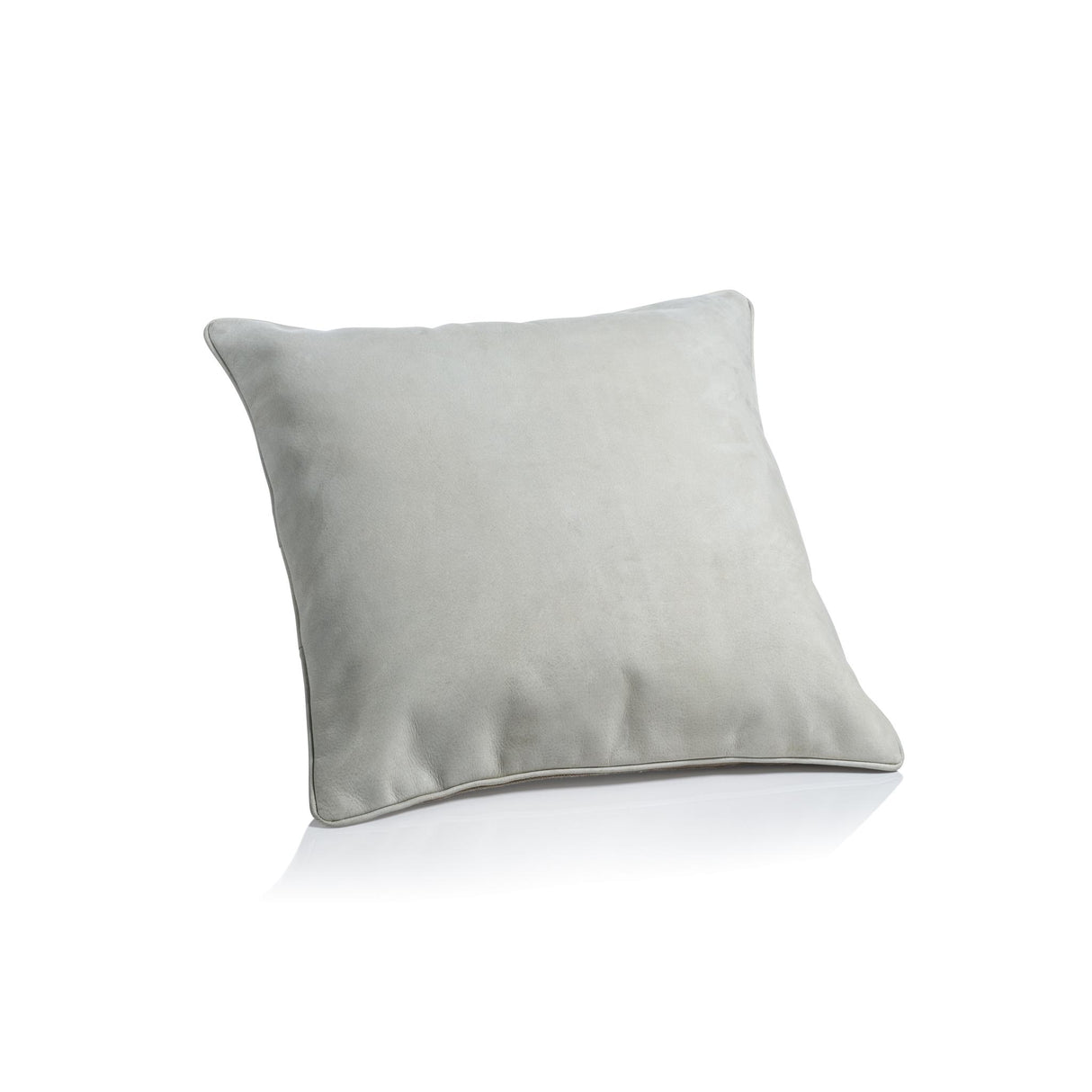 Zodax 18" x 18" Alabaster White Carpi Leather & Lux Linen Blend Accent Pillow