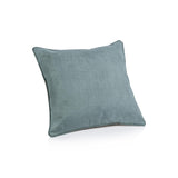 Zodax 18" x 18" Cote D'Azur Blue Carpi Leather & Lux Linen Blend Accent Pillow