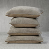 Zodax 20" x 20" Shoreline Gray Carpi Leather & Lux Linen Blend Accent Pillow