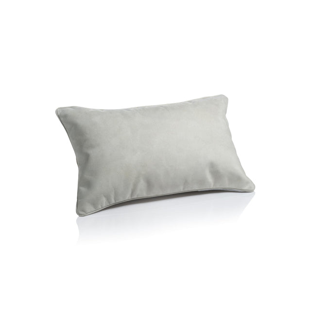 Zodax 12" x 20" Alabaster White Carpi Leather & Lux Linen Blend Accent Pillow