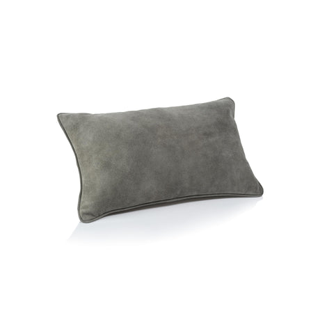 Zodax 12" x 20" Shoreline Gray Carpi Leather & Lux Linen Blend Accent Pillow