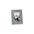Zodax 4" x 6" Shoreline Gray Carpi Suede Lux Photo Frame
