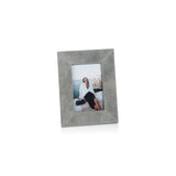 Zodax 4" x 6" Shoreline Gray Carpi Suede Lux Photo Frame