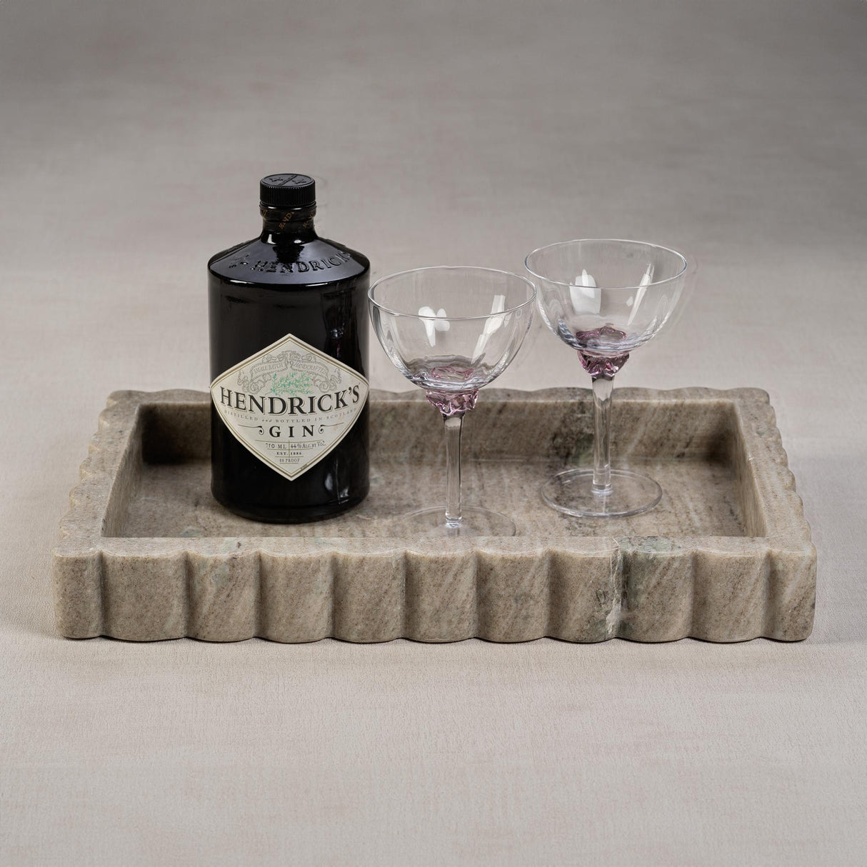 Zodax Small Baffin Intricate Scallop Marble Tray