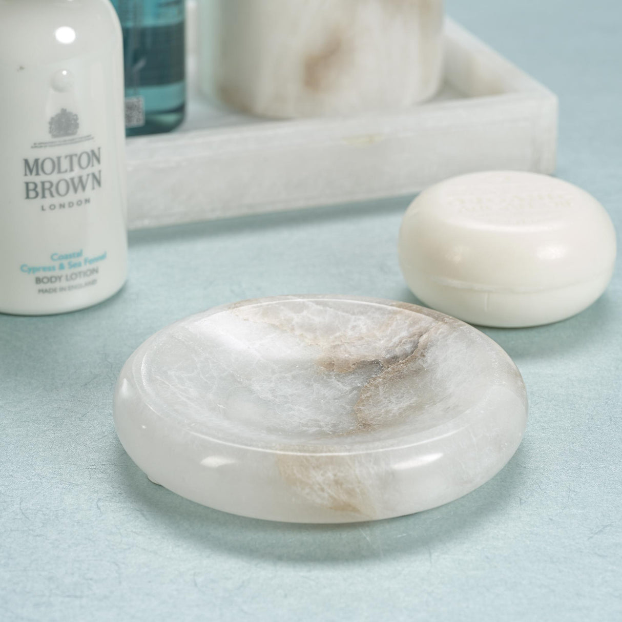 Zodax Cremona Alabaster Round Soap Dish