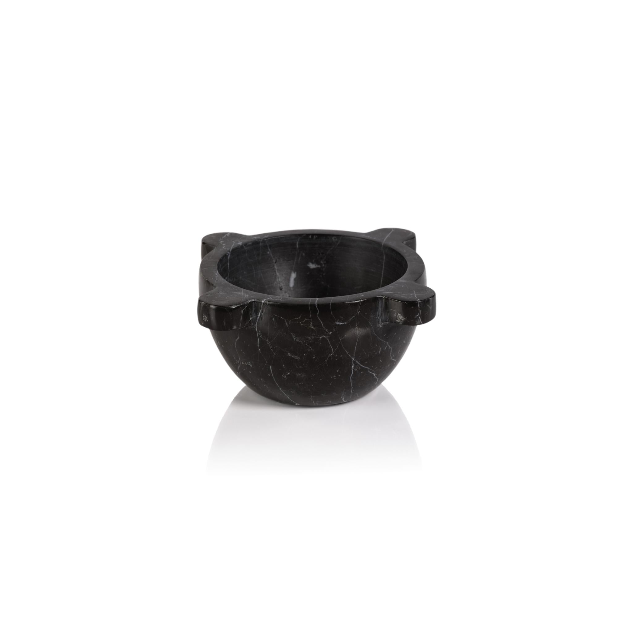 Zodax Marquina Ross Marble Mortar / Condiment Bowl