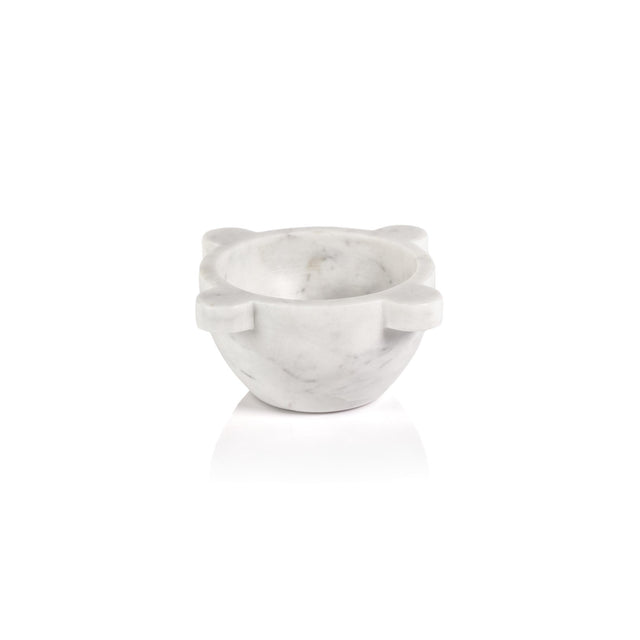 Zodax Medium White Ross Marble Mortar / Condiment Bowl