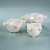 Zodax Large White Ross Marble Mortar / Condiment Bowl
