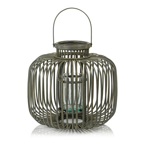 Zodax Large Dumai Gray Bamboo Decorative Lantern