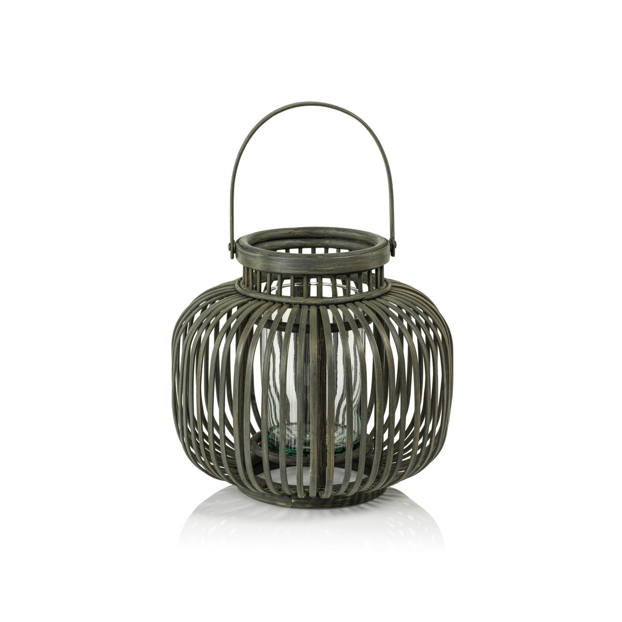 Zodax Small Dumai Gray Bamboo Decorative Lantern