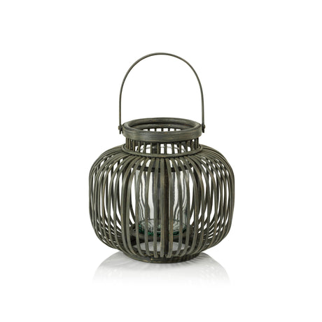 Zodax Small Dumai Gray Bamboo Decorative Lantern