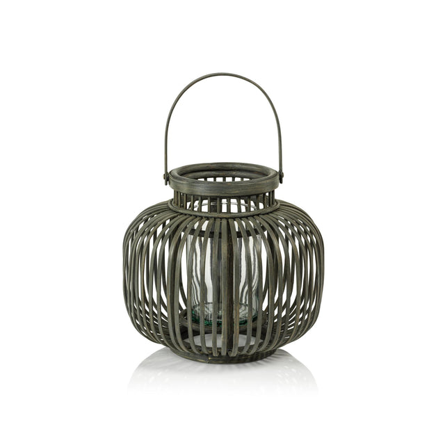 Zodax Small Dumai Gray Bamboo Decorative Lantern