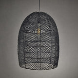 Zodax 16.5" x 22" Anisa Black Abaca Pendant Lamp