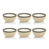 Zodax Taupe Matera 6.25"Coiled Abaca Condiment Bowls, Set of 6