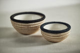 Zodax Black Matera 6.25"Coiled Abaca Condiment Bowls, Set of 6