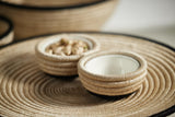 Zodax Matera Coiled Abaca 2-Section Condiment Bowls, Set of 4