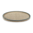 Zodax Large Round Laloma Coiled Rattan & Abaca Serving Tray