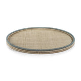 Zodax Large Round Laloma Coiled Rattan & Abaca Serving Tray