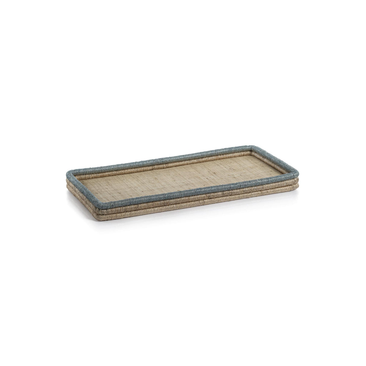 Zodax Medium Rectangle Laloma Coiled Rattan & Abaca Serving Tray
