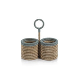 Zodax Laloma Coiled Rattan & Abaca Utensil Caddy