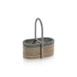 Zodax Laloma Coiled Rattan & Abaca Utensil / Wine Caddy