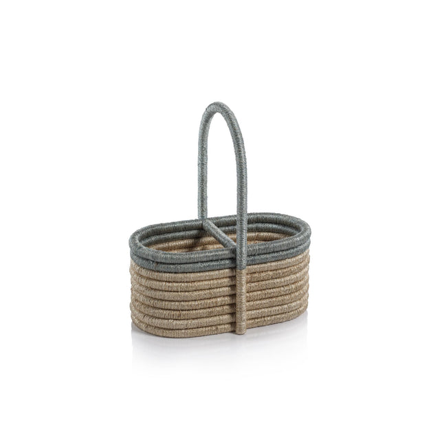Zodax Laloma Coiled Rattan & Abaca Utensil / Wine Caddy