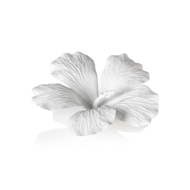 Zodax White Bone China Hibiscus Flower Wall & Table Dcor, Set of 3