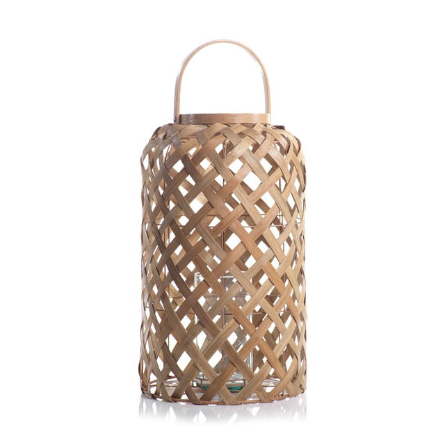 Zodax Samar 24" Tall Flatcore Rattan Decorative Lantern