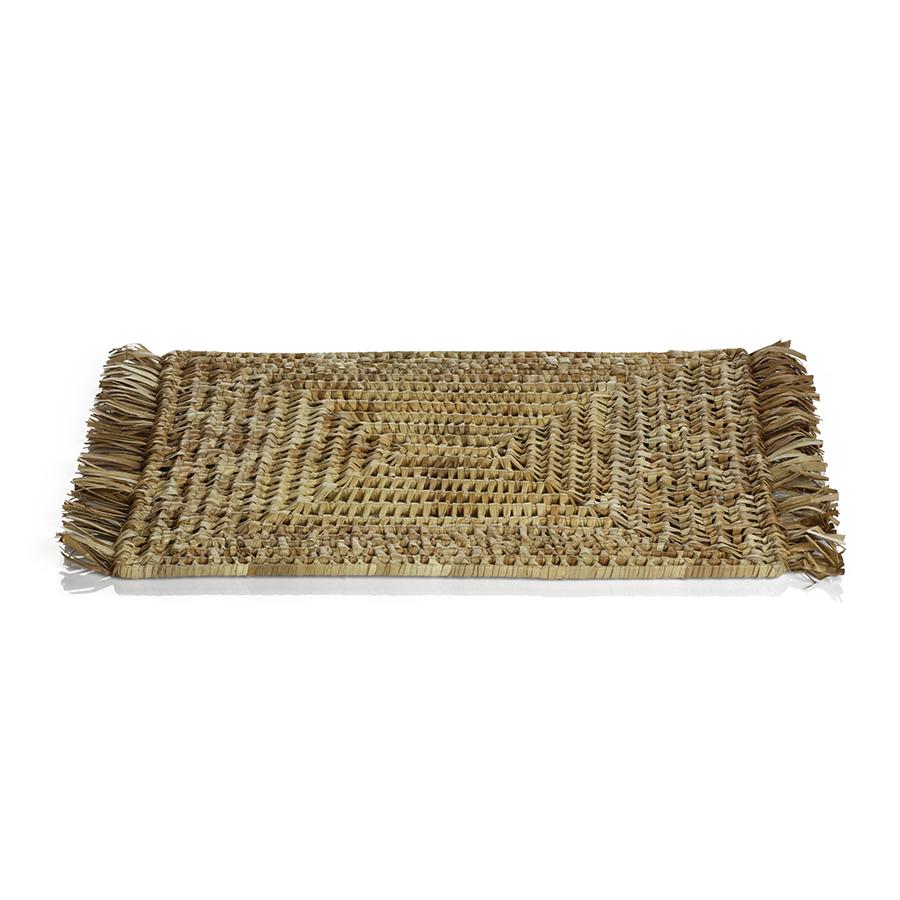 Zodax 23" x 13" x .50" Rectangle Balmy 6-Piece Set Pandan Fringed Placemats