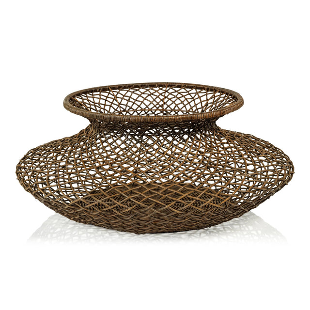 Zodax Serang 24" Diameter Loose Weave Rattan Basket / Vase