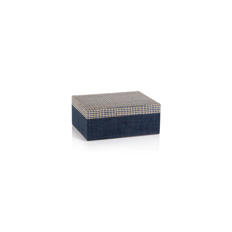 Zodax Trani Houndstooth Raffia Decorative Box