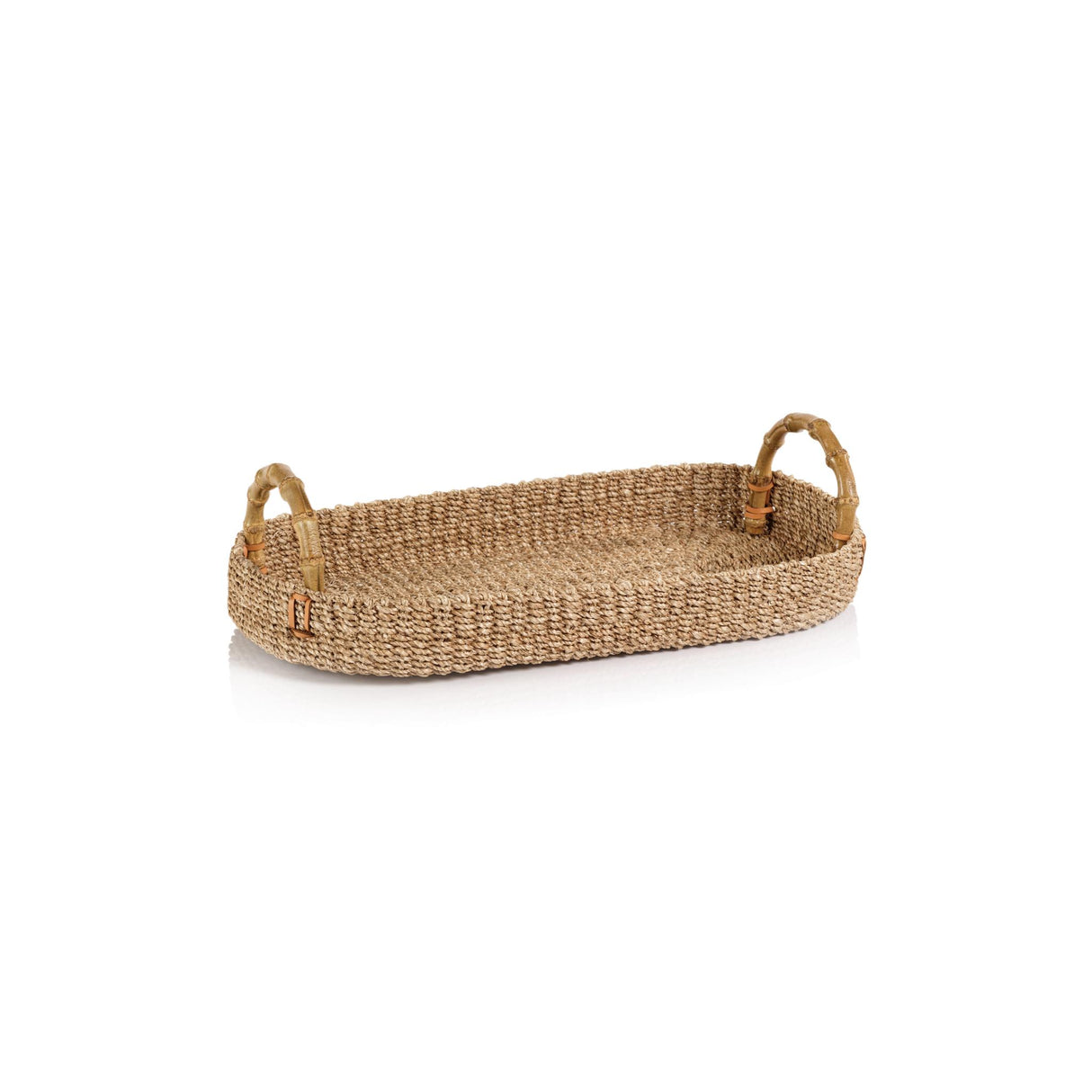 Zodax Medium Timor Multipurpose Abaca Tray with Bamboo Handles