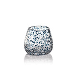 Zodax Blue Elodie Glass Vase/Candle Holder w/ Glass Chips