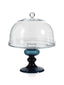 Zodax Blue Vellerti Glass Cake Stand
