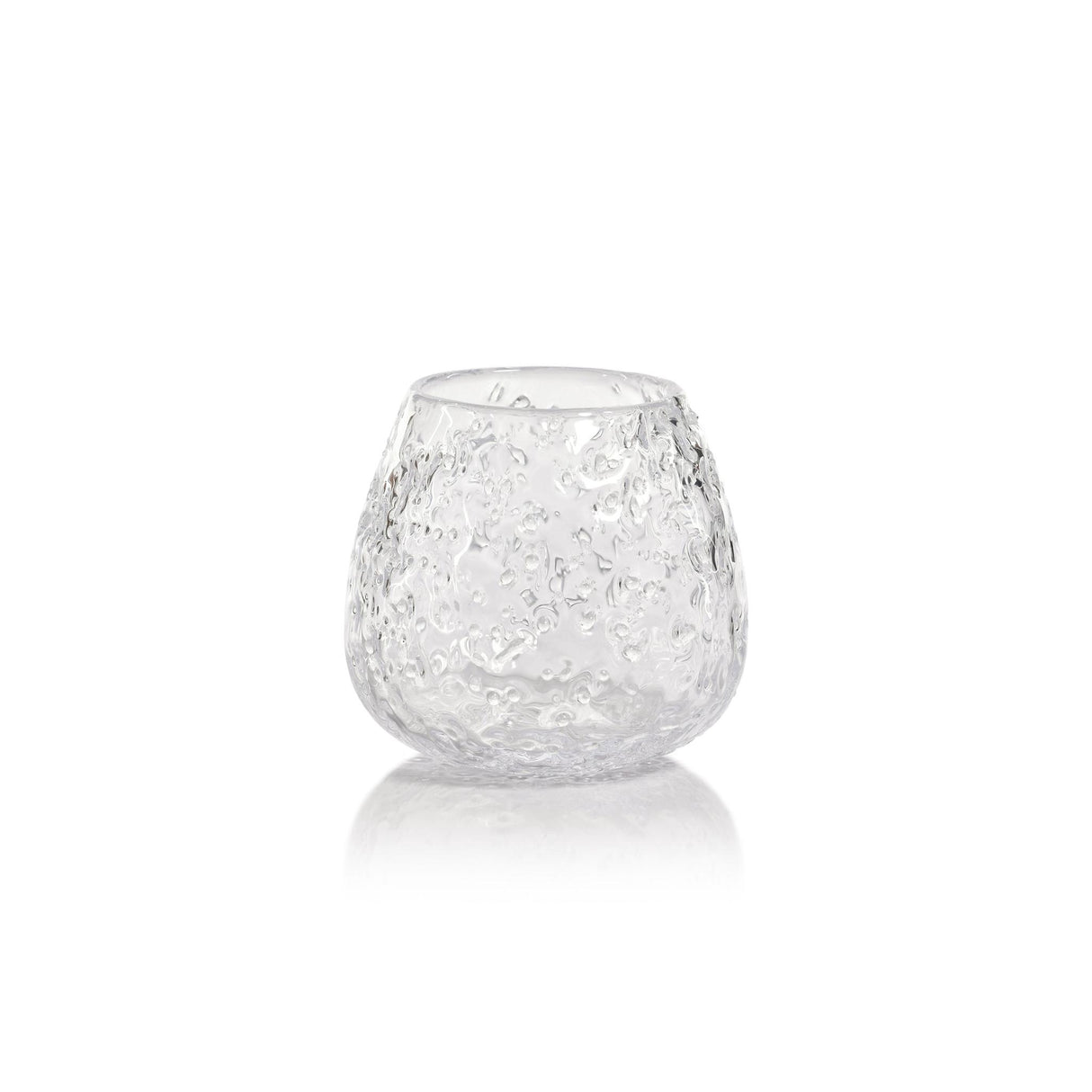 Zodax Clear Elodie Glass Vase/Candle Holder w/ Glass Chips